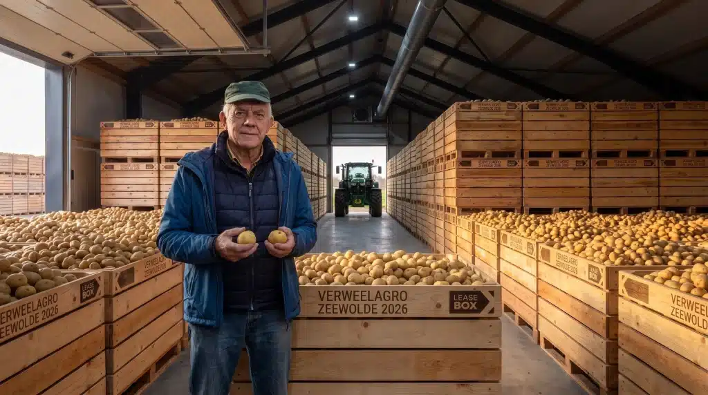 Leasebox-akkerbouwer-met-aardappelen-in-bewaarschuur